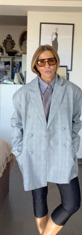Blazer doppiopetto check grigio Ela Romei